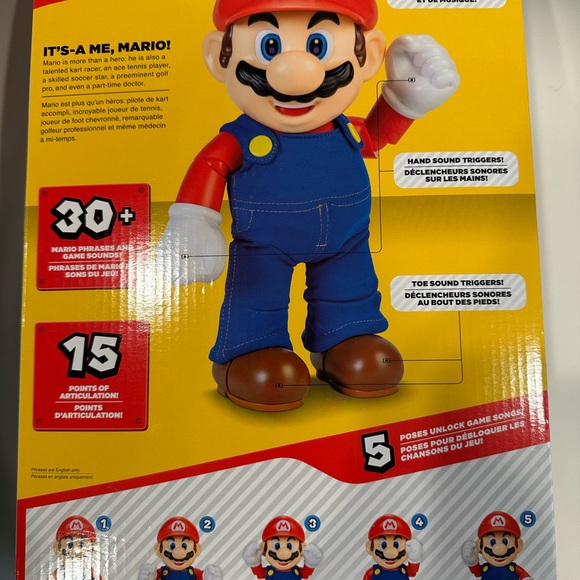 Nintendo SUPER MARIO It's-A Me, Mario! Collectible Action Figure in Red/Blue - Picture 11 of 16
